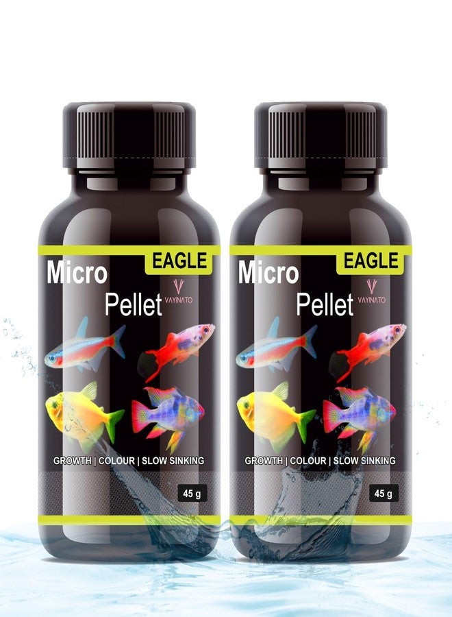 VAYINATO Eagle (Pack of 2 * 45g) Micro Pellet - Slow Sinking Fish Food | Tetras, Guppy, Angelfish, Barbs and Other Small Fish for Fast Growth & Color by Petzlifeworld - Image 1